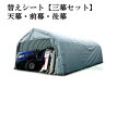 パイプ倉庫 GR-189 用替えシート【三幕セット】(天幕・前幕・後幕)【送料無料】