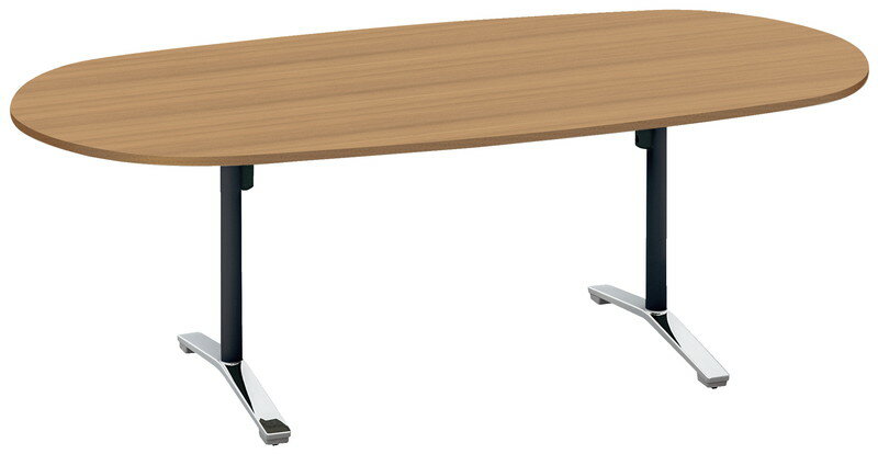 コクヨ 品番MT-VD211PMP2-E 会議テーブル　ビエナ　固定楕円天板　ポリッシュ脚アジャスター W2100xD1050xH720