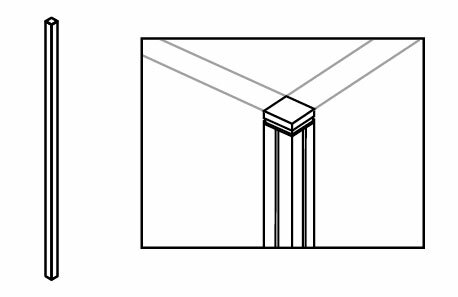 コクヨ 品番PPS-XDV10U1M コーナーポスト　SAIBI　90°用 W42xD34xH1055