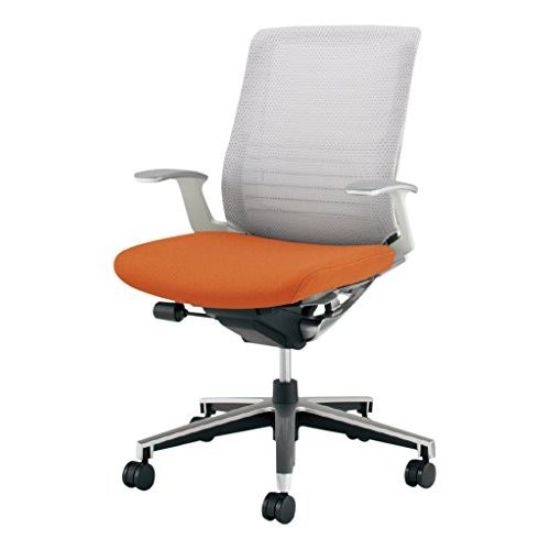 【組立無料】 コクヨ オフィスチェア インスパイン CR-GA2501E1GMY3-W ローバック T型肘 ホワイトフレーム 背ホワイト/座マンダリンオレンジ カーペット用