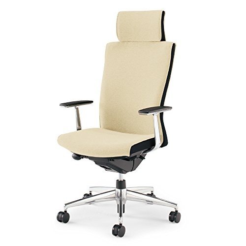 【組立無料】 コクヨ オフィスチェア プント CR-GA2445F6GN01-W ヘッドレスト付 アルミ肘 (布)ハイグレード/ペールベージュ カーペット用