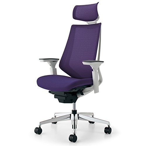 【組立無料】 コクヨ デュオラ イス オフィスチェア ディープパープル メッシュ ヘッドレスト デスクチェア 事務椅子 シンプルデザイン多機能チェア CR-GA3015E1KZ7E-V
