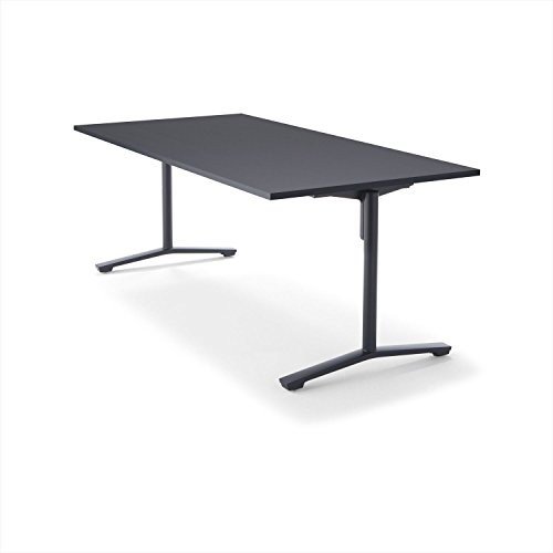 【組立無料】 コクヨ ミーティングテーブル DAYS OFFICE flip top XY-TFT189SCE6AMCB 幅180×奥行90cm 天板グレインドブラック/脚ブラック