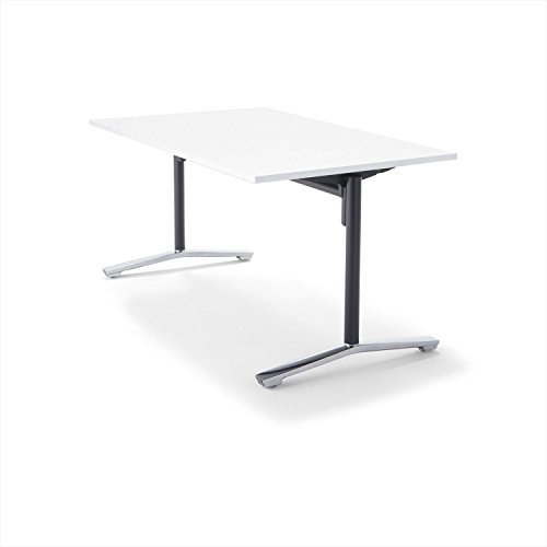 【組立無料】 コクヨ ミーティングテーブル DAYS OFFICE flip top XY-TFT158FPMCW 幅150×奥行80cm 天板グレインドホワイト/脚ポリッシュ