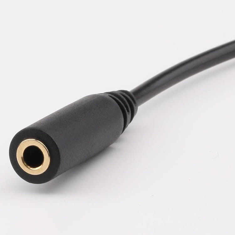 オーディオ延長ケーブル オーディオケーブル18cm 3.5mm (メス)-2.5mm(オス)90°L型 ...