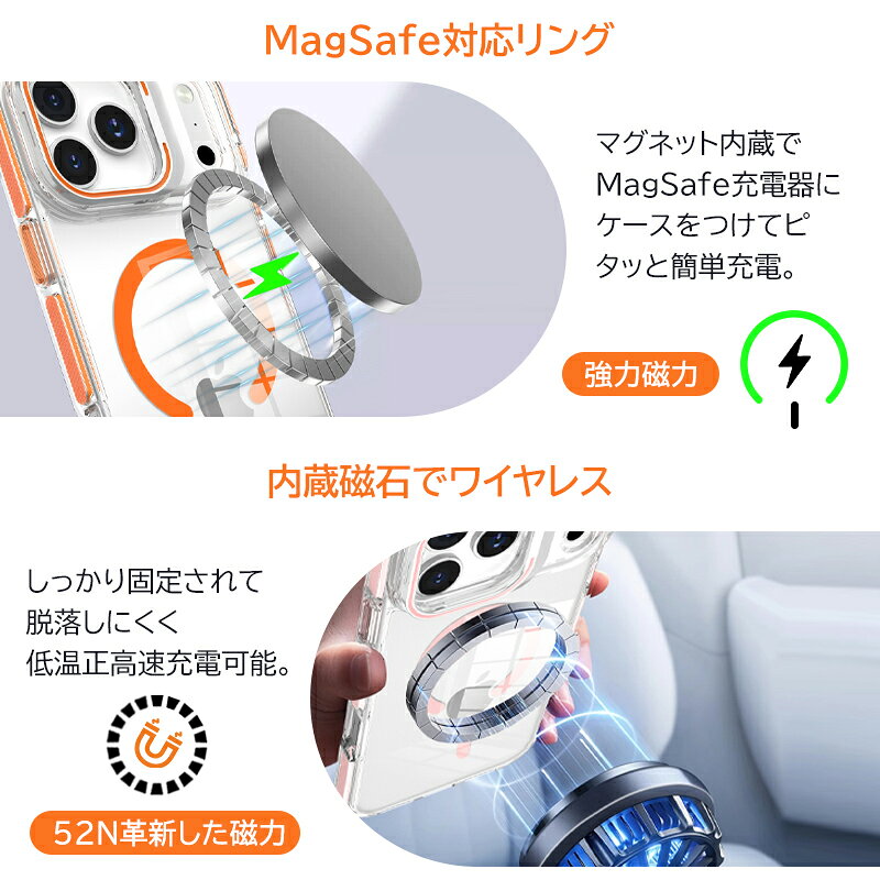 iPhone17 ProMax iPhone17Air ケース iphone16 ケース ワイヤレス充電対応 スタンド付き クリア 耐衝撃 iPhone17 ケース iPhone17 背面カバー iPhone17 Pro iPhone17 ケース シンプル 人気 オススメ iPhone17 ケース アイフォン17 ケース 可愛い iPhone17 スマホケース - 3