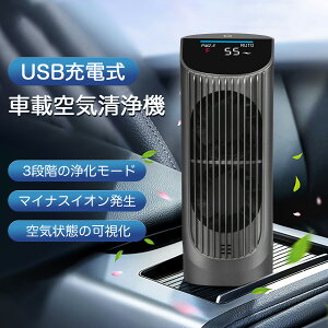 ★在庫一掃・クーポンで4886円★あす楽 車載空気清浄機 小型空気清浄機 イオン発生器 空気清浄 卓上 空気清浄機 自動/手動モード 車内消臭 低騒音 PM2.5ダストセンサー HEPAフィルター 活性炭フィルター 花粉対策 アレルギ対策 タバコ 除菌 消臭