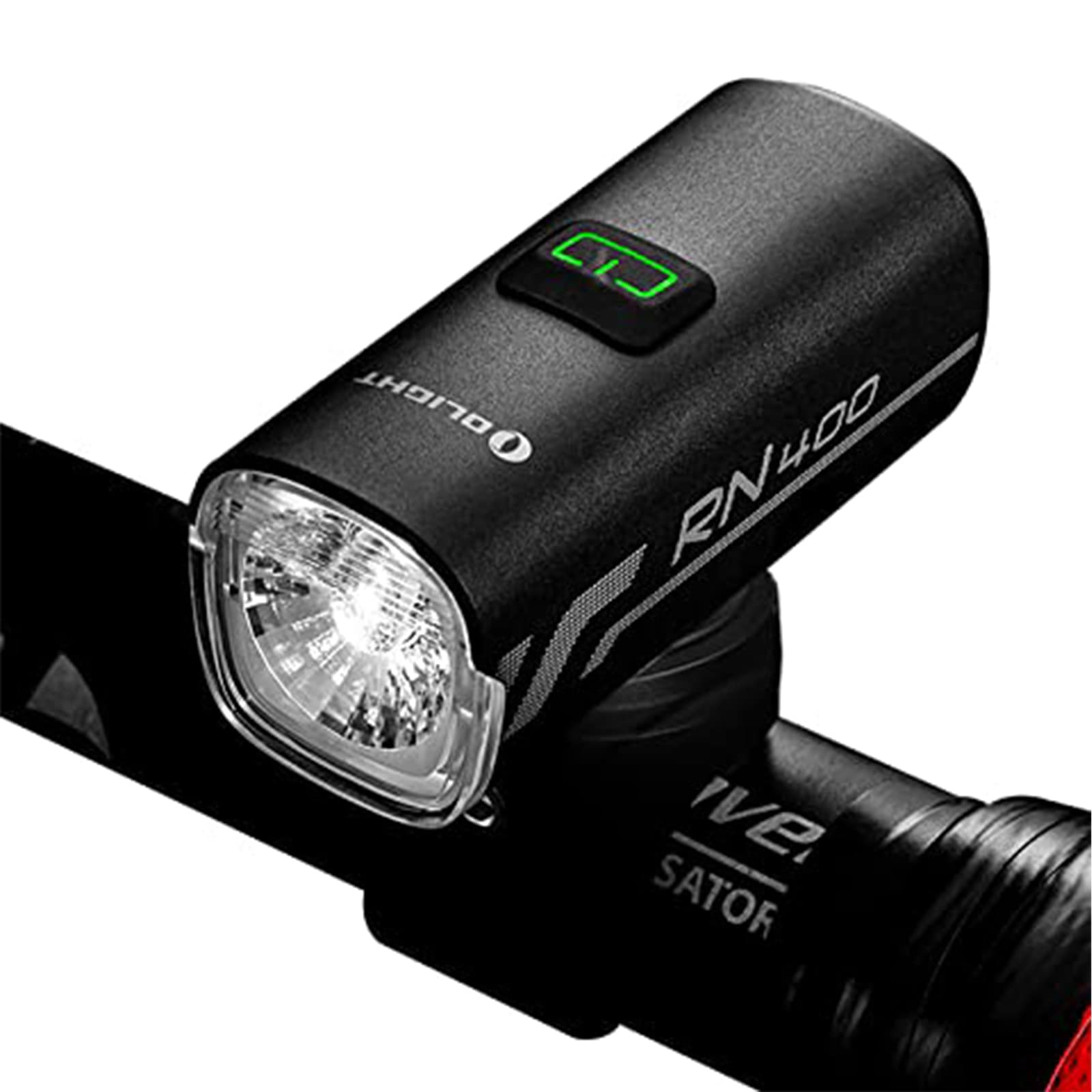 自転車 ロードバイクライト ヘッドライト 400ルーメン フロント USB充電式 長時間持つ IPX7防水 通勤 通学 サイクル用 防災 夜間走行 5秒程長押しロック解除