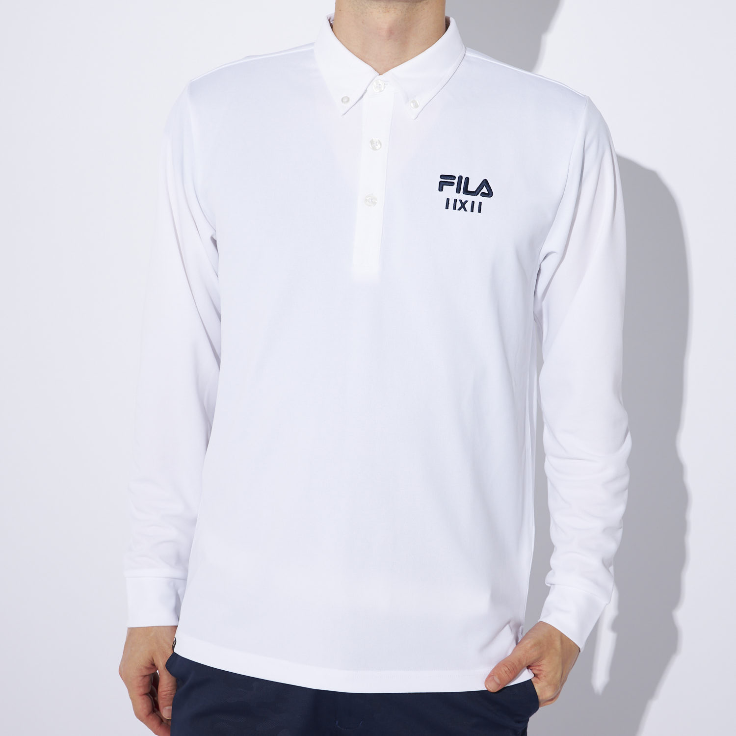 FILA GOLF　メンズ　長袖ポロシャツ　784515Y-WT
