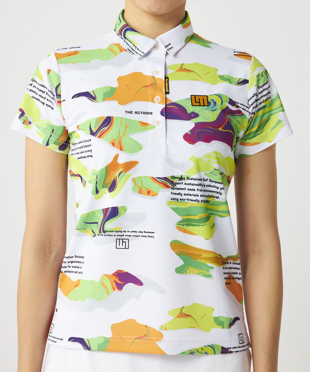 ラウドマウス　レディース　プレミアムカノコ　柄半袖シャツ　Marble Splash/マーブルスプラッシュ