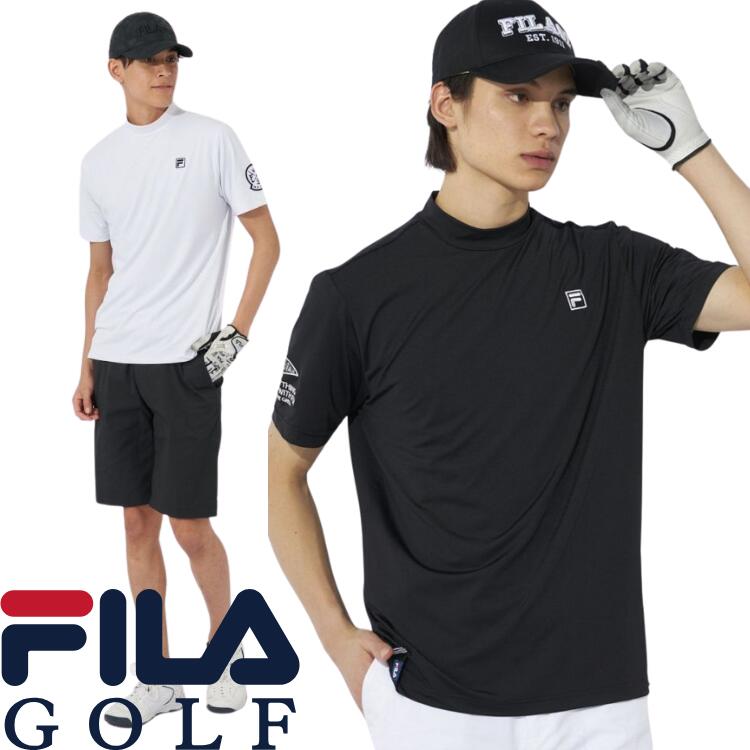 FILA GOLF メンズ モックネック半袖シャツ