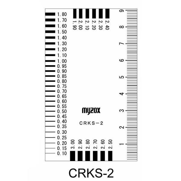 Rakuten - MYZOX マイゾックス クラックスケール CRKS-2 黒目盛 透明タイプ 測定目盛0.10-3.0 サイズ55x91mm [コンクリートクラック測定/ひび割れ測定]
