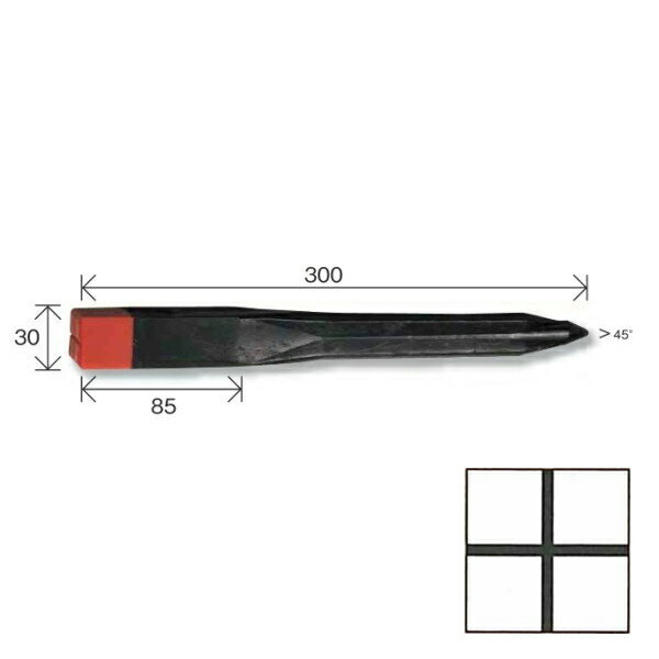 【1本よりバラ売り】 リプロ デルタミニ30 プラスチック境界杭 赤キャップ 十字 30×30×300mm 【測量/土地家屋調査/プラスチック境界杭/地籍調査/プラ杭/境界杭】