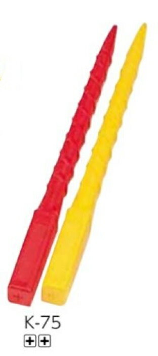 エタプロン 十全 測量杭 中空プラスチック K-75 55×55×750mm 50本 赤・黄 測量 土地家屋調査 プラスチック境界杭 地籍調査 プラ杭 境界杭