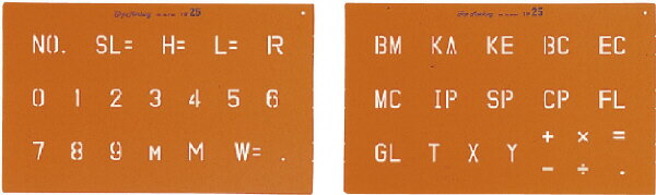 SK|TAIHEI 大平産業 トップマーキング TOP-25 文字高25mm 2枚組（数字・記号） 【マーキングシート/スプレーシート/測量/土木/建築/工事現場】