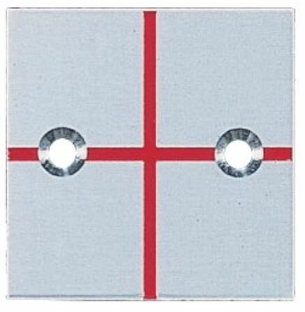 コノエ マスターライン アルミプレート A406-2（2穴タイプ）40角 2mm厚 （10枚入）アンカーピン付　家屋調査 境界 測量 土木 水道 道路 標示