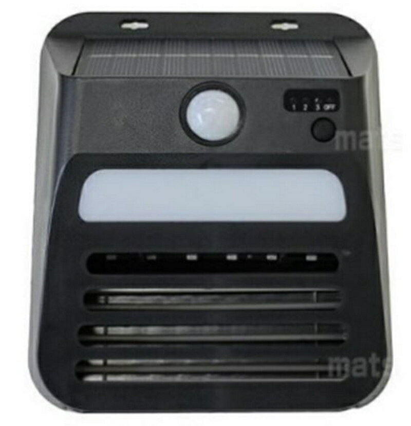 電撃殺虫器付ソーラー式ウォールライト DLS-WL007 3切替モード 事務所 車庫の照明 防犯対策