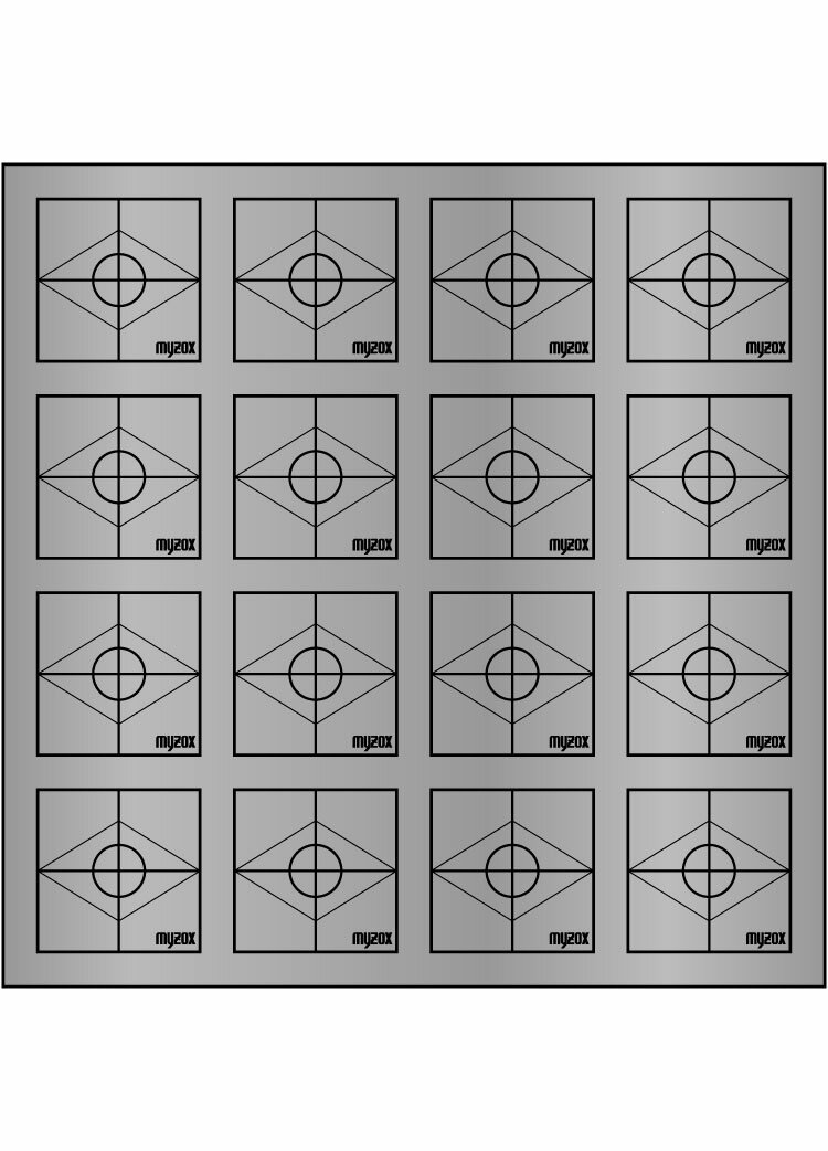 MYZOX マイゾックス 反射シート TT-S （47mm x 47mm 16枚） 粘着式 【測量/測距/ミラー/トータルステー..