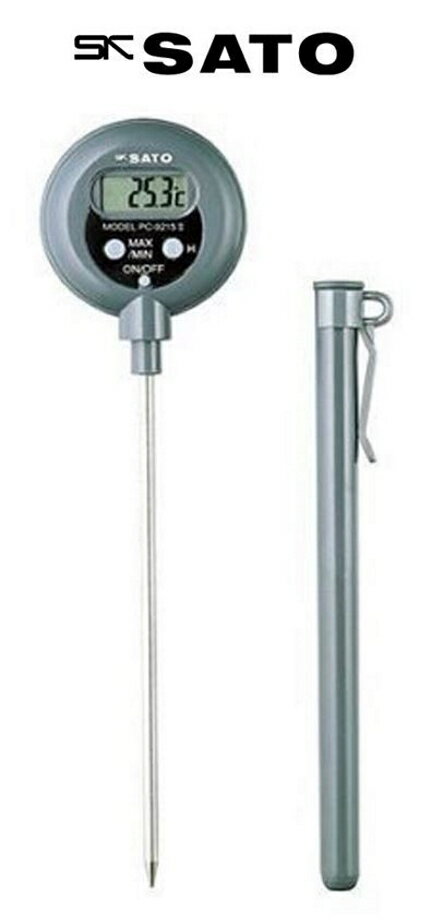 skSATO 防水型デジタル温度計 PC－9215II 小型・軽量 No.1747-50