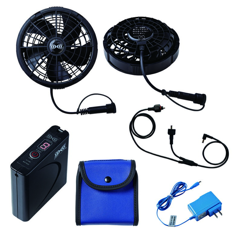 空調服 スターターキット(小型バッテリー 薄型ファン) SK24011 バッテリー 充電器 ファン ケーブル 作..