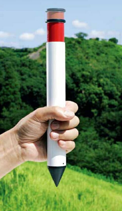 ハンディ測量ポール 2m10本継・3m15本継 ケース付 ST-HD2・ST-HD3 グラスファイバー製 収納サイズ270mm 赤白20cm間隔表示 ポケットポール 伸縮ポール 検測ポール