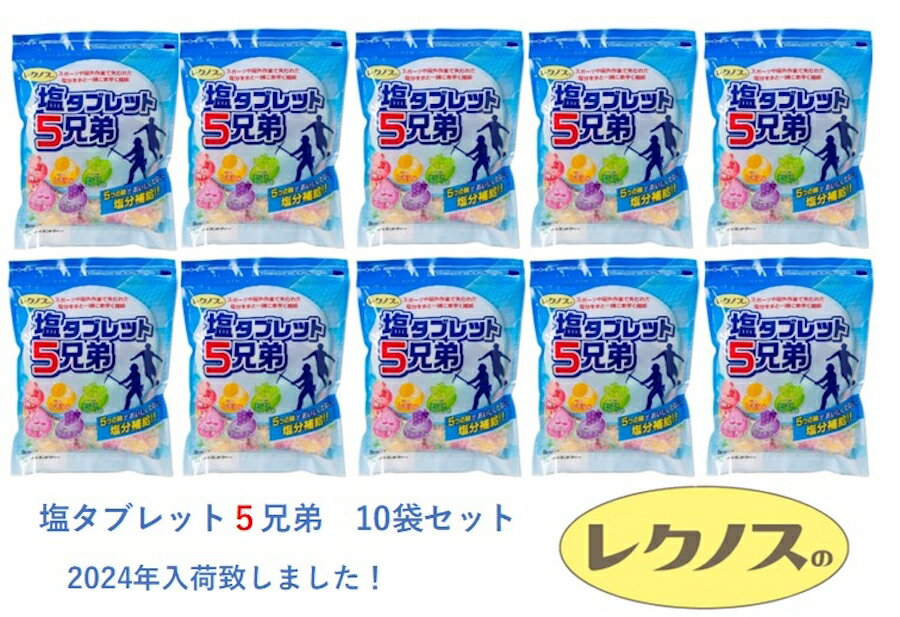 2024年最新入荷 熱中症対策 10袋まとめ買い ランドアート 塩タブレット5兄弟 1ケース 500g×10袋入、約1850粒 塩飴 塩あめ 塩アメ 塩分補給