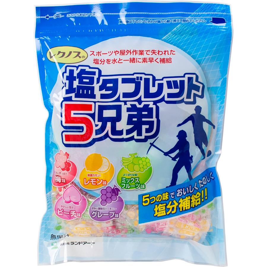 2026年最新入荷 熱中症対策 10袋まとめ買い ランドアート 塩タブレット5兄弟 1ケース 500g×10袋入、約1850粒 塩飴 塩あめ 塩アメ 塩分補給