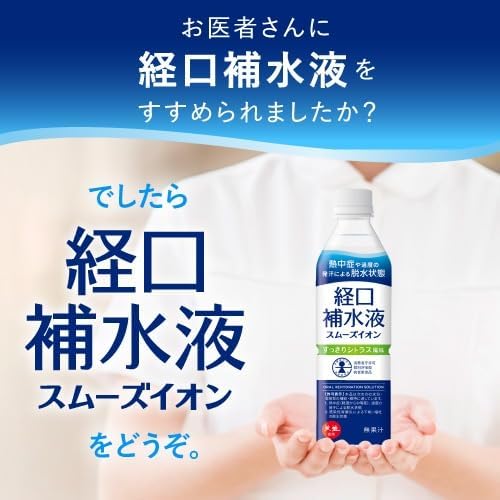 現場監督の熱中症対策 経口補水液 赤穂化成 スムーズイオン 500ml×24本入 すっきりシトラス風味 現場作業 猛暑対策｜アングル2