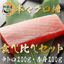 【本マグロ 柵 豪華セット】本マグロ 『中トロ200g・赤身200g 食べ比べセット 』 築地直送! お中元 鮪 まぐろ マグロ 刺身 刺し身 中とろ 黒マグロ...