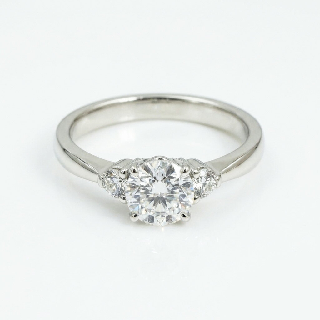 【オーダーメイド相談窓口】 婚約指輪 0.3ct ダイヤモンド スリーストーン 脇石0.06ct 製作・見積り依..