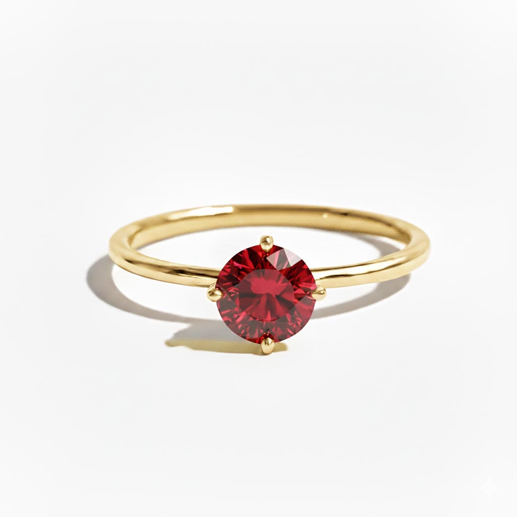 【オーダーメイド相談窓口】 ソリテール リング 製作・見積り依頼チケット ～ 1月誕生石 ガーネット 1粒 4本爪 ラウンドカット SV925 K18 Pt900 指環 セミオーダー ～