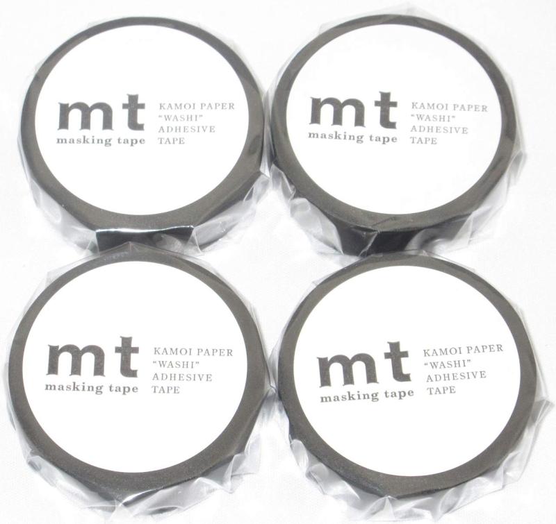カモ井加工紙 マスキングテープ mt マットブラック（MT01P207R：幅15mm 長さ7m）× 4個サイズ：幅15mm×7m材質：和紙