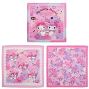 サロンジェ マイメロディ&クロミ 43601 ナフキン3枚セット 870900 ランチクロス ランチーフ マイメロ MyMelody KUROMI