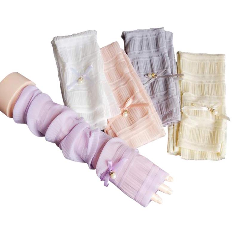 [Mskikefly] UVカット アームカバー ロング 55cm 日焼け止め 紫外線防止 日よけ手袋 薄手 指なし 夏 UV対策 速乾 滑り止め レース 腕カバー 自転車 運転 通勤 冷房 外出 涼しい 大人 通気性 快適