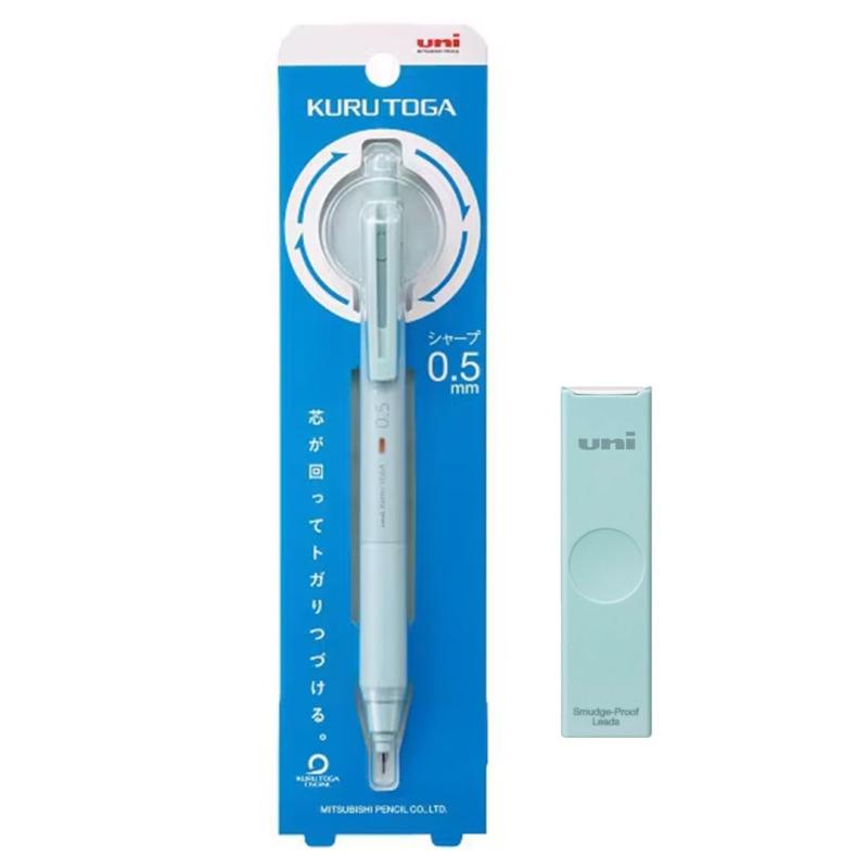 三菱鉛筆 クルトガ シャープペン 替え芯セット [クルトガ KSモデル 0.5mm アイスブルー] + [ユニ カラ..