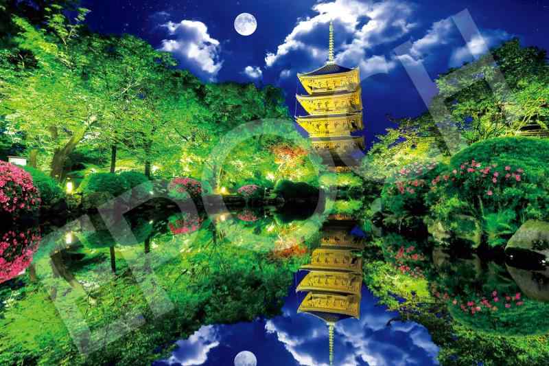 エポック社 2016ベリースモールピース ジグソーパズル 日本風景 月映えの東寺－京都 （50×75cm） 22-122s のり付き ヘラ付き 点数券付き EPOCH