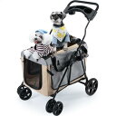 Pandaloli ペットカート 犬 バギー ベビーカー:中型犬 小型犬 猫 多頭 カート 4輪 軽量コンパクト 耐荷重25Kg 前輪360°回転 後輪ブレーキ付き 飛び出し防止リード2本付き 折りたたみ 組み立て簡