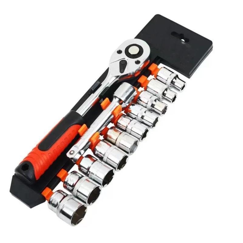 12PCS ソケットレンチセット 差込角6.35mm(1/4") 六角ソケット 車両整備 修理 自動車 バイク【ホルダー付き】(3)