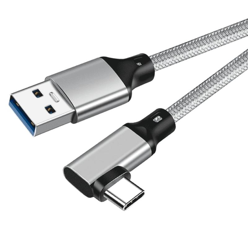 USB-C & USB-A 3.1(Gen2) ケーブル L字 Type C ケーブル 60W 3A急速充電 10Gbpsデータ転送 タイプ c ケーブル 高耐久ナイロン編み Galaxy 、iPad Pro (2018) / MacBook/M