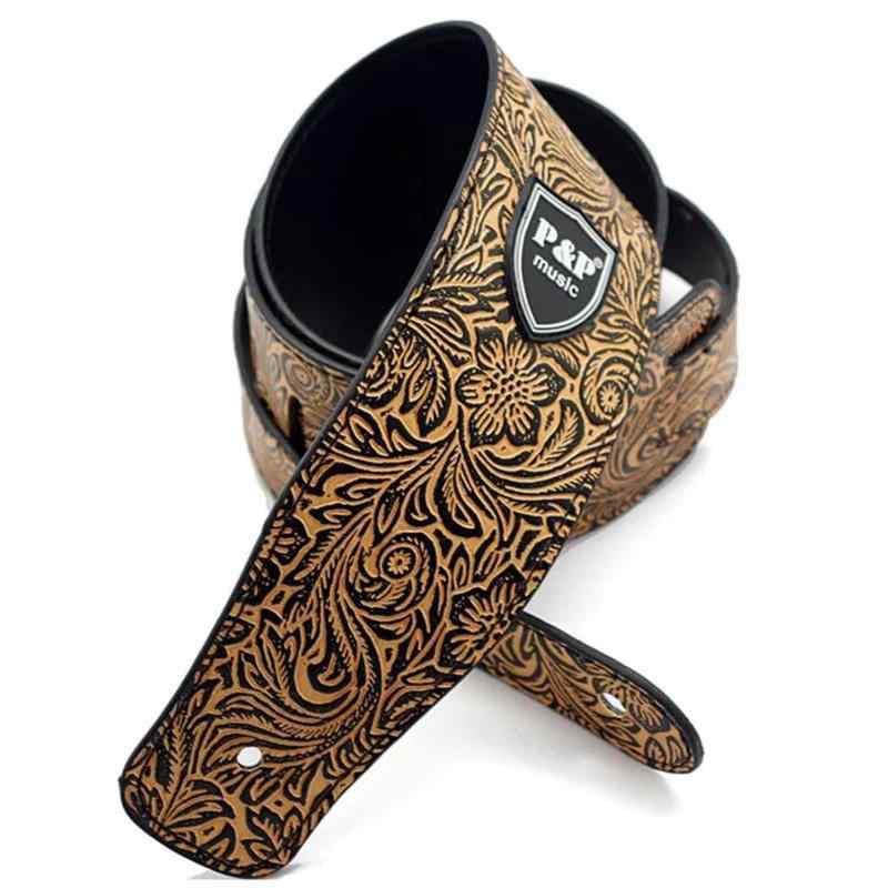 [NOELAMOUR] ギターストラップ 花柄 PU レザー 可愛い オシャレ エレキ アコギ ベース