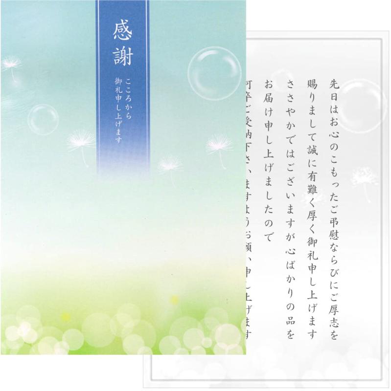 香典返し 挨拶状 カード 10枚 満中陰志 四十九日 葬儀 お礼状 アルファプリントサービス〈KG203 夢心地〉