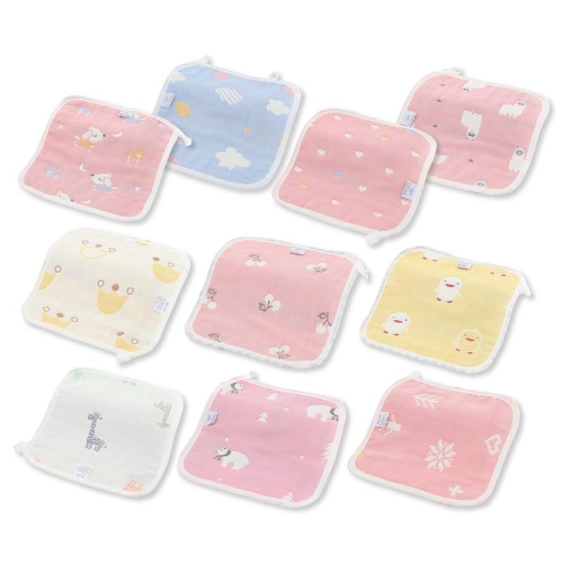 RERACO ガーゼハンカチ ガーゼタオル ループ付きタオル 赤ちゃん 子供 6重ガーゼ 綿100％ 柔らかい 女の子 保育園 お手拭きタオル ハン..