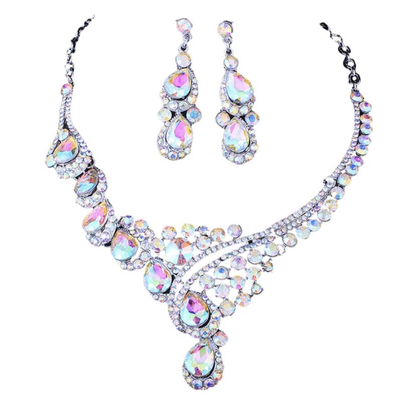 [J's select] ベリーダンス 社交ダンス レディース パーティー ネックレス ピアス オーロラストーン