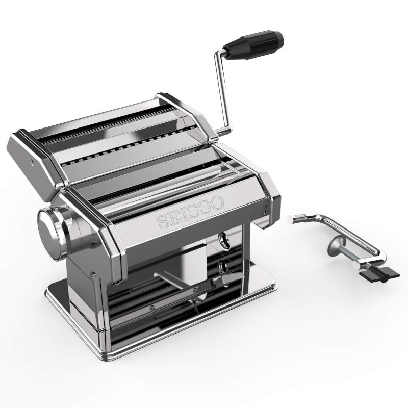 製麺機 パスタマシン 分離式製麺機 家庭用 手回し版 簡単に麺を作る 2種カッター 1.5MM細麺/6.5MM太麺 ..