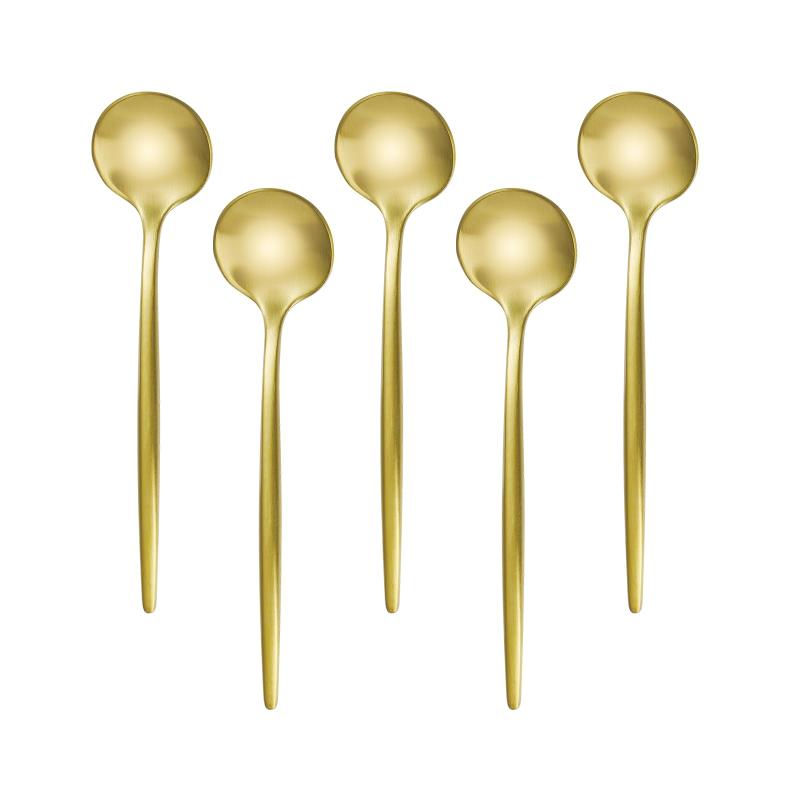 Easytoti コーヒースプーン ティースプーン 5本セット おしゃれ 可愛いス 18-8ステンレス鋼製 つや消し 食洗機対応 多色有り(3)