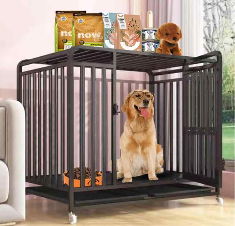 ペットケージ カゴ ドッグクレート 大型犬 中型犬 トイレ ノイズ防止 4輪 錆びにくい 亜鉛メッキ