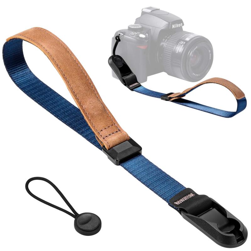 [Yullmu] 新型3層構造 リストストラップ カメラ ハンドストラップ カメラストラップ アンカー設計 三角リング付き 一眼レフ用