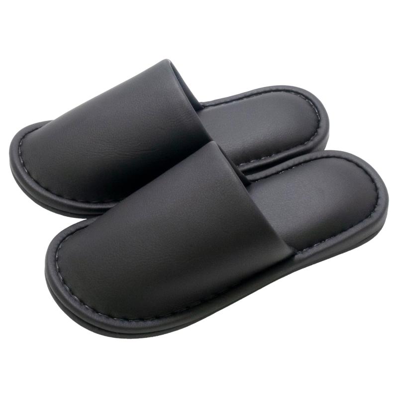 [オクムラ] モノトーンつや消しビニールレザースタンダードスリッパ メンズサイズ