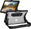 Surface Pro ケース 透明 耐衝撃 肩掛けストラップ ハンドストラップ & ペンホルダー付き サーフェスプロ7 / 7+ / 6 / 5 / 4 カバー 軽量 薄型 おしゃれ キーボードなし