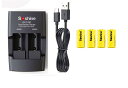 CR123A 充電池 4本+充電器 セット 3.6V (3.7V)